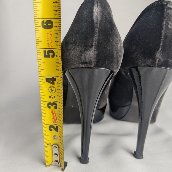 STUART WEITZMAN Black Velvet Platform Heel Formal Women Shoes Size 7 - Picture 6 of 10